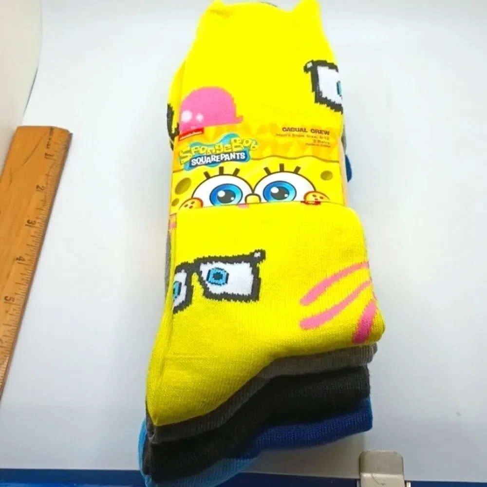 Spongebob SquarePants crew socks 5pc set bundle